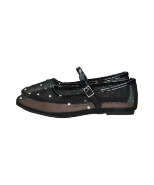Bridget Birkin 【Bridget Birkin】ドットビジューチュールフラットシューズ ブラック雑材
