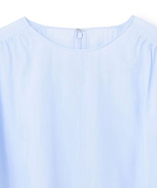 BEIGE， 【洗える】PAULINE / タックギャザーリネンボリュームブラウス Sax