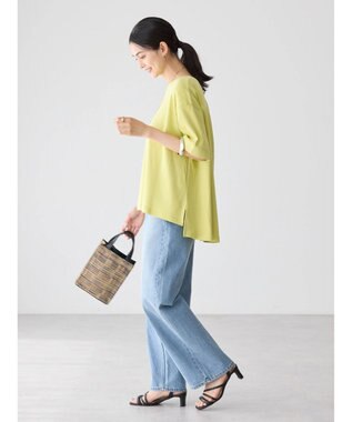 AMERICAN HOLIC 抗菌防臭＋接触冷感クルーネックカットプルオーバー Yellow