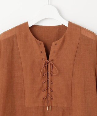 自由区 L 【カタログ掲載・接触冷感・洗える】ラミーローンプルオーバー ブラウス コッパー