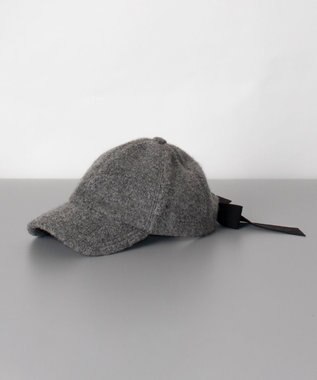 AURORA LANVIN en Bleu ランバン オン ブルー リボン付きボアキャップ ミディアムグレー