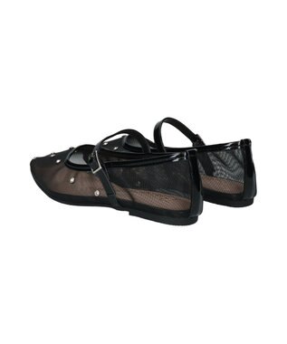 Bridget Birkin 【Bridget Birkin】ドットビジューチュールフラットシューズ ブラック雑材