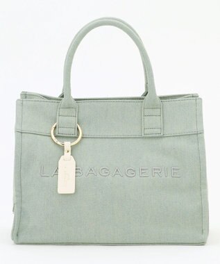 LA BAGAGERIE チャーム付きデニムバッグ Sサイズ ブルー