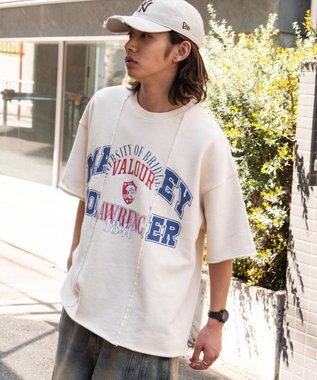 WEGO 【ユニセックス着用ITEM/MLサイズ展開】ドッキングカレッジスウェT（SS） オフホワイト
