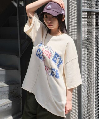 WEGO 【ユニセックス着用ITEM/MLサイズ展開】ドッキングカレッジスウェT（SS） オフホワイト