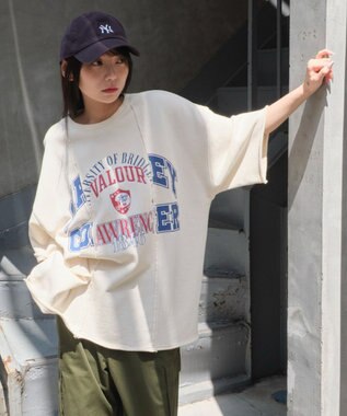 WEGO 【ユニセックス着用ITEM/MLサイズ展開】ドッキングカレッジスウェT（SS） オフホワイト