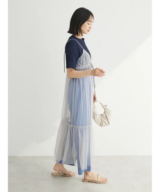 Green Parks ・ＥＬＥＮＣＡＲＥ　ＤＵＥ　２ｗａｙチュールキャミワンピ Gray