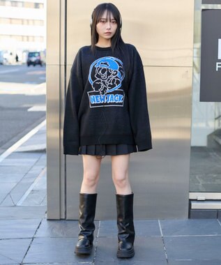 WEGO 【ユニセックス着用ITEM/MLサイズ展開】別注NEW　JACKジャガードニットプルオーバー ブラック