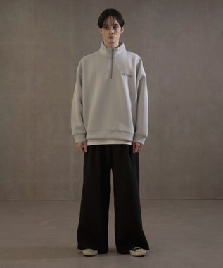 WEGO KEEPWARM　BIGハーフZIPプルオーバー ライトグレー