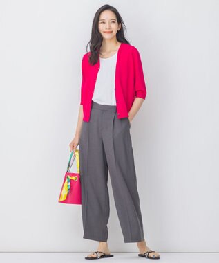 自由区 【イージーケア/セットアップ対応】サマーセットアップ ワイドパンツ グレー