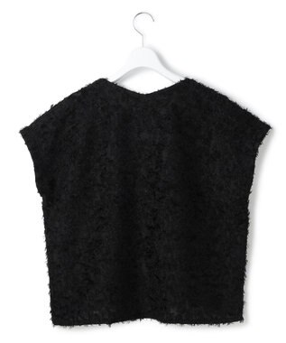 ICB L シアーカットジャガード Vネックトップス ブラック