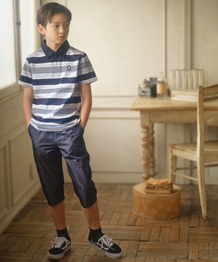 J.PRESS KIDS 【140-170cm】ボーダー ポロシャツ ネイビー系1