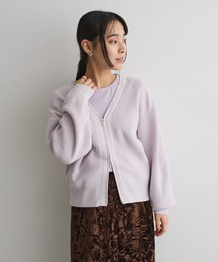 CRAFT STANDARD BOUTIQUE ワッフルニットジップカーディガン Light Purple