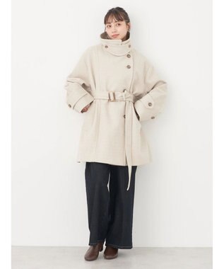 earth music&ecology ２ｗａｙカラーミドル丈コート Light Beige