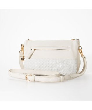 LA BAGAGERIE メッシュコンビポシェット ホワイト