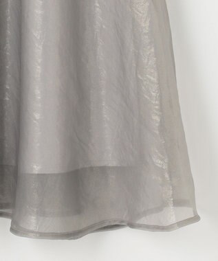 ANY SIS 箔ヴィンテージライクシフォン スカート ライトグレー