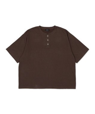 WEGO リングドットヘンリーネックリブT（SS） ブラウン