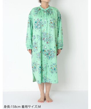 tsumori chisato SLEEP ルームウエア　ワンピース　長袖　綿100%　綿サテン素材　/ワコール　UNX545 メロン