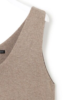 23区 L 【洗える】レイヤードニットツイン ワンピース ブラウン系