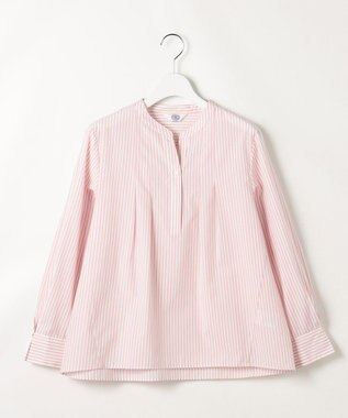 J.PRESS LADIES L 【WEB限定カラーあり】コンパクトエステネージュ スキッパー ブラウス ピンクストライプ系