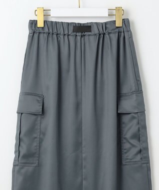 ANY SIS 【WEB・一部店舗限定】サテンカーゴ スカート グレー