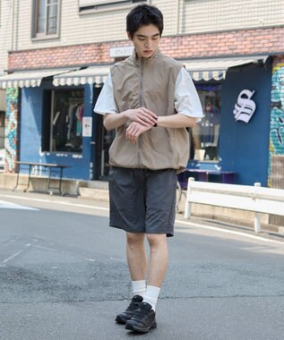 WEGO 【ウエストゴム/紐/速乾/洗濯可/SMLサイズ展開】ナイロンイージーショーツ ダークグレー