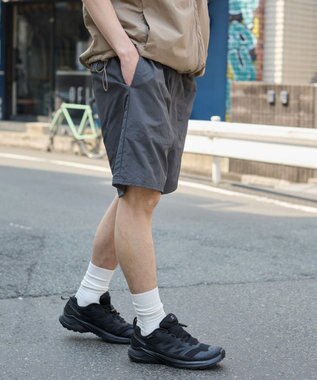 WEGO 【ウエストゴム/紐/速乾/洗濯可/SMLサイズ展開】ナイロンイージーショーツ ダークグレー