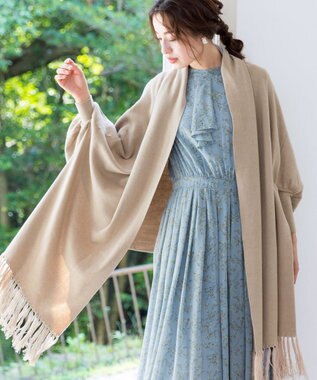 Tiaclasse 【洗える】ストール風カーディガン グレージュ