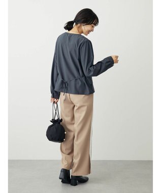 Green Parks レイヤード風ビスチェブラウス Charcoal Gray