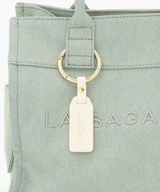LA BAGAGERIE チャーム付きデニムバッグ Sサイズ ブルー