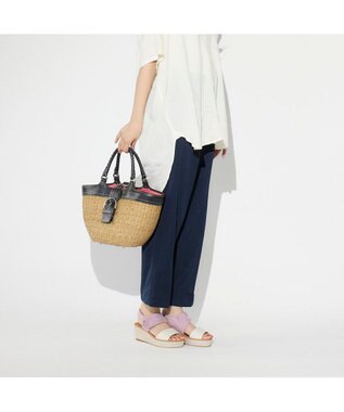 ing <ing>ワンポイントウエッジソールサンダル パープルコンビ