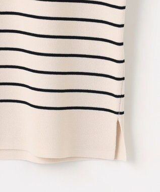 ANY SIS S 【接触冷感・UVカット・洗える】ビューティクール フレンチ ニットＴ ライトベージュ×ブラック