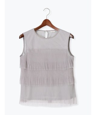 Te chichi ティアードチュールプリーツブラウス Ｓグレー