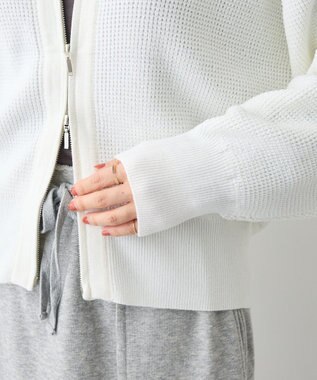 CRAFT STANDARD BOUTIQUE ワッフルニットジップカーディガン Light Purple