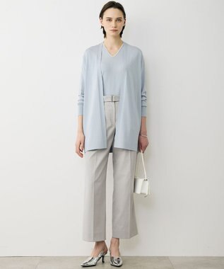 ICB L 【先行予約】 シンセティックハイゲージ ロングカーディガン サックスグレー