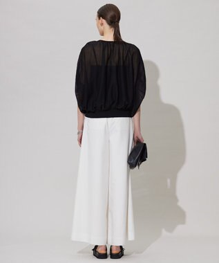 ICB L 【洗える】アセテートペーパーハイゲージ プルオーバーニット ブラック系