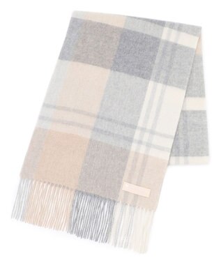 23区 カシミヤ チェック マフラー ベージュ系