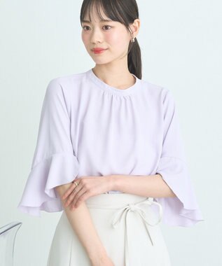 earth music&ecology フリル７分袖ブラウス