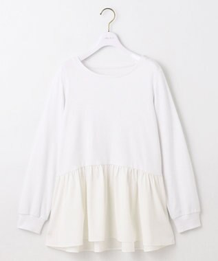 ANY SIS S スムースコンビペプラム カットソー オフドビー