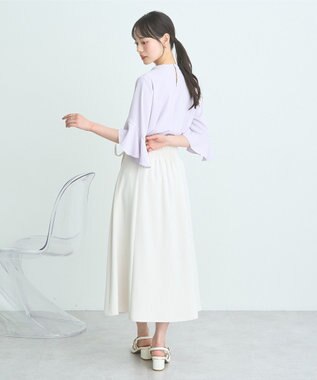 earth music&ecology フリル７分袖ブラウス Pink