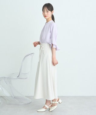 earth music&ecology フリル７分袖ブラウス Pink