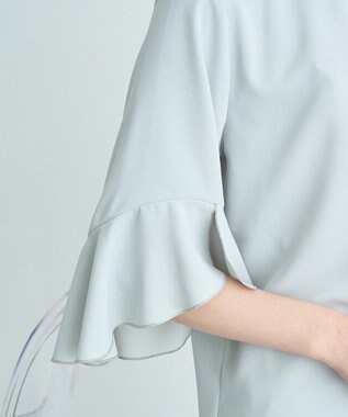 earth music&ecology フリル７分袖ブラウス Mint