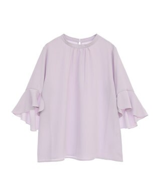 earth music&ecology フリル７分袖ブラウス Pink