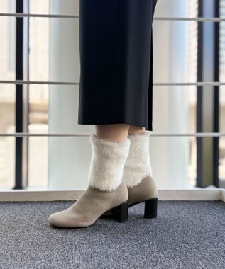 steppi 【洗える】ファー レッグウォーマー ホワイト