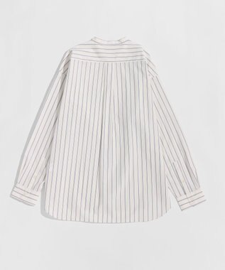LENO BAND COLLAR SHIRTS 《UNISEX》 バンドカラーシャツ WHITE STRIPE