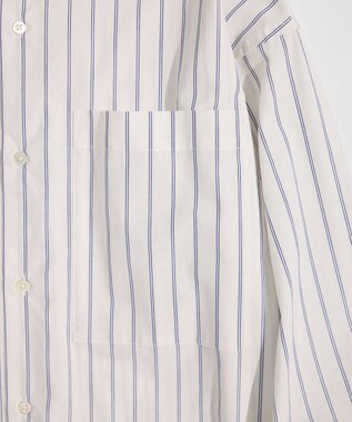LENO BAND COLLAR SHIRTS 《UNISEX》 バンドカラーシャツ WHITE STRIPE