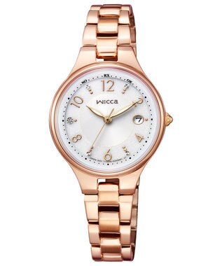 CITIZEN 【電池交換不要のソーラーテック電波時計】かわいいくて視認性の良いピンクゴールドウオッチ ピンクゴールド