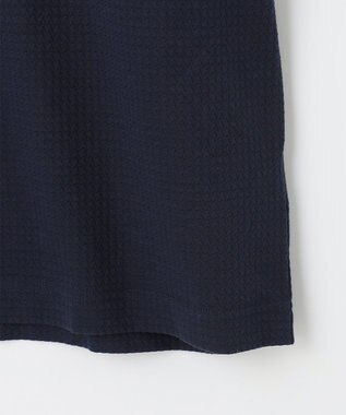 JOSEPH ABBOUD 【吸水速乾/上質感】千鳥サッカーポロシャツ ネイビー系