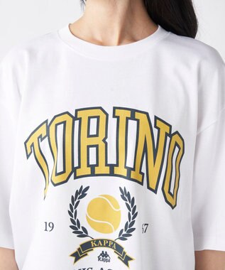 OP／FILA 【Kappa】ルーズフィット テニスグラフィックTシャツ ホワイト
