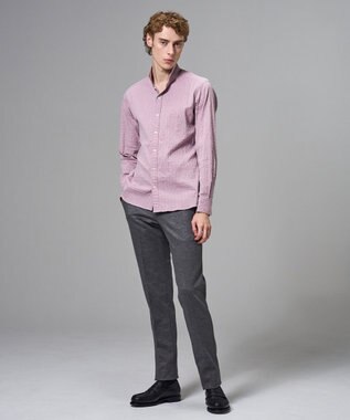 JOSEPH HOMME 新柄【オリジナル素材】ラティスジャガードストレッチ　ウィングカラーシャツ ピンク系